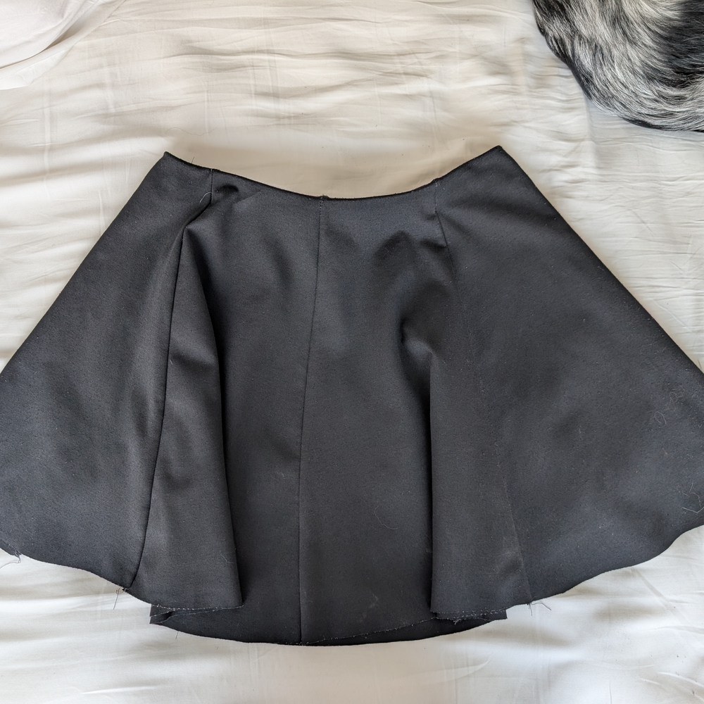 Zara Black Mini Skater Skirt with Pleats